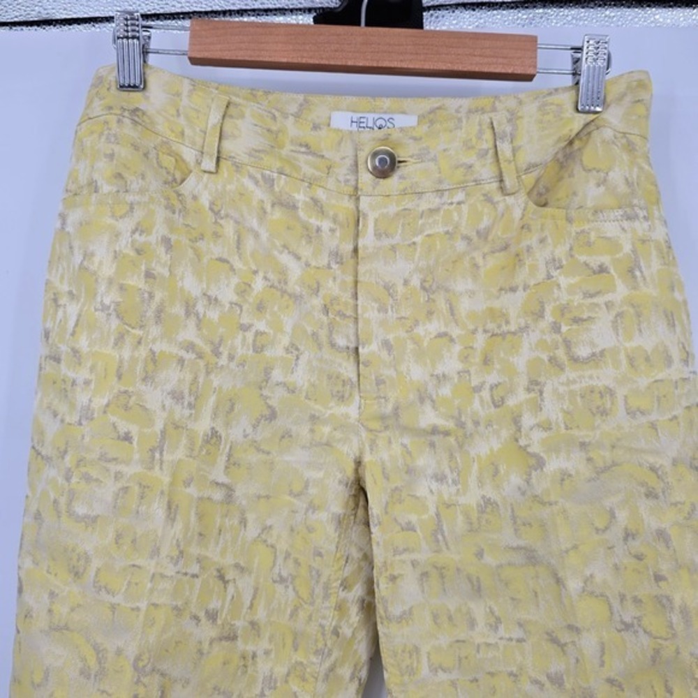 Helios & Luna Women's‎ Yellow Abstract Print Bootcut Flare Pants Size 6 - Picture 3 of 11